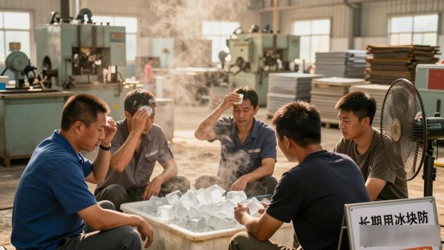 车间高温不用愁 台州防暑降温冰块成了工人的救命凉方